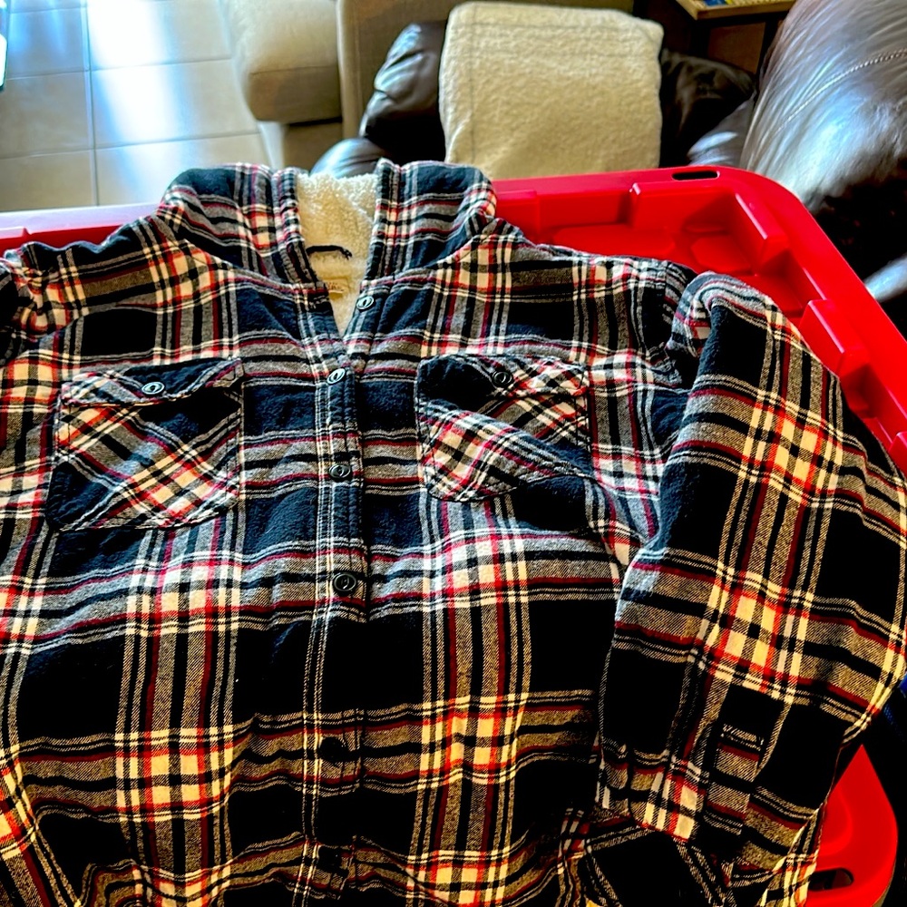 Boston Traders Black and Red Plaid Bomber Jacket
